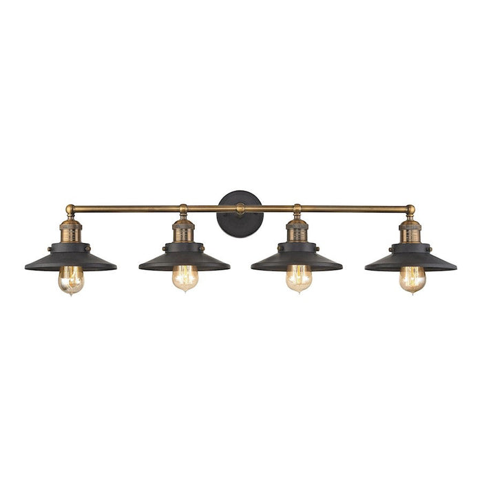 ELK Lighting English Pub 4-Light Vanity Lamp, Brass & Graphite/Metal - 67183-4