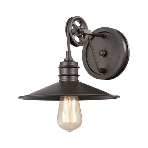 ELK Lighting Spindle Wheel 1-Light Vanity Light, Oil Rubbed Bronze - 69084-1