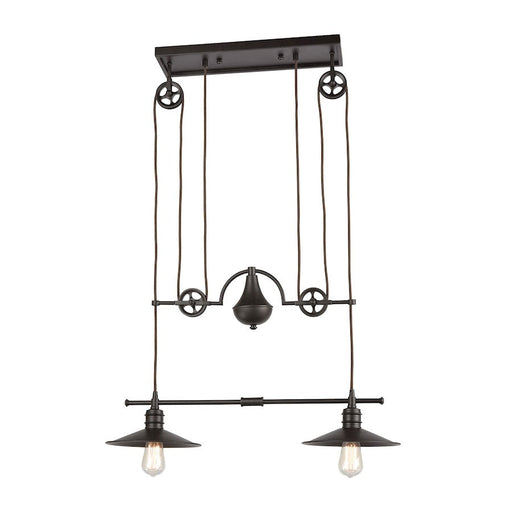 ELK Lighting Spindle Wheel 2-Light Island Light, Oil Rubbed Bronze - 69088-2