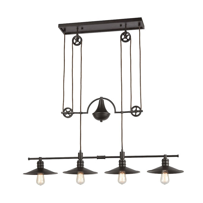 ELK Lighting Spindle Wheel 4-Light Island Light, Oil Rubbed Bronze - 69089-4