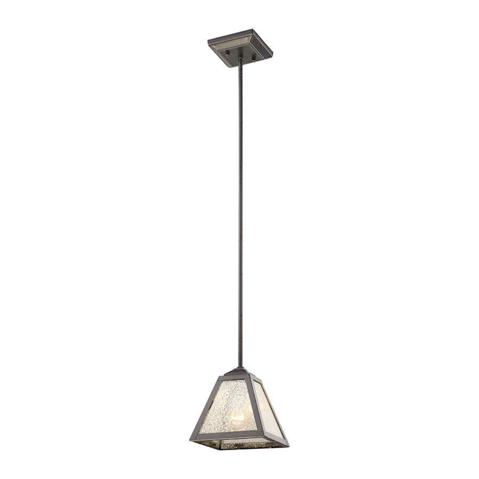 ELK Lighting Plano 1-Light Mini Pendant, Rust Iron/Mercury Glass - 70275-1