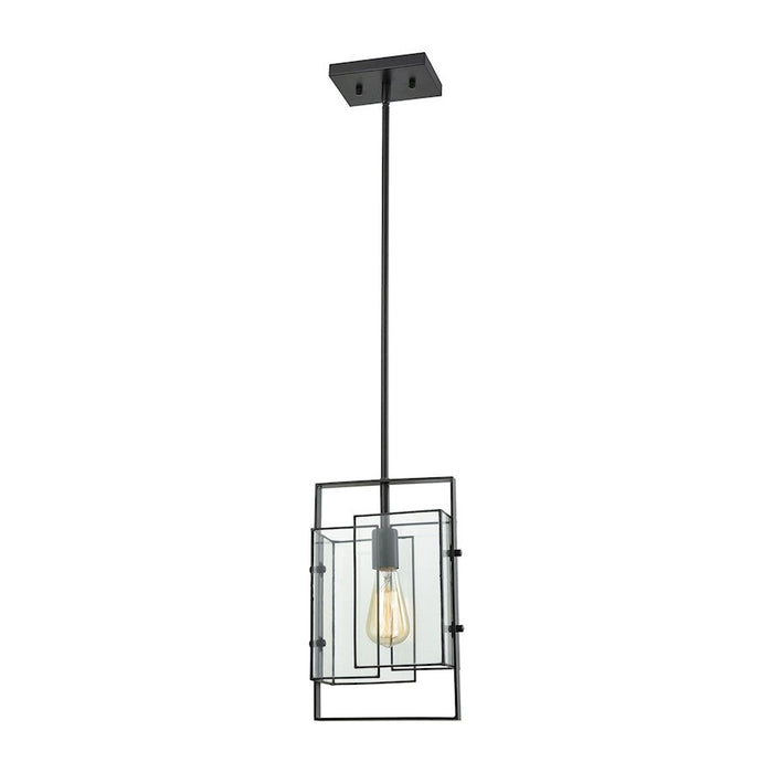 ELK Lighting Stratus 1-Light Mini Pendant, Bronze/Clear - 72163-1