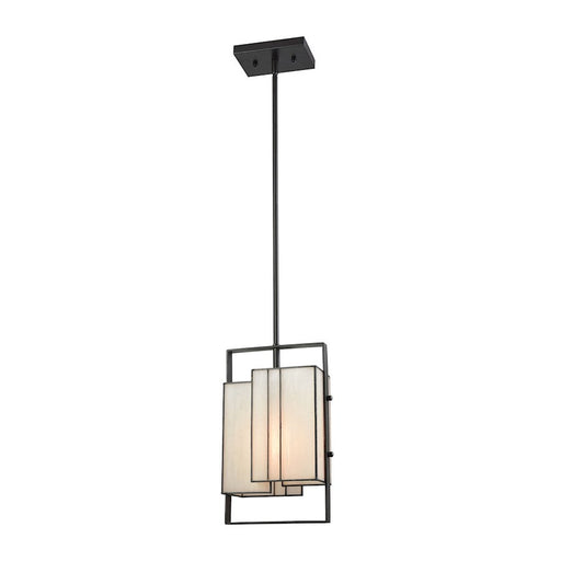 ELK Lighting Stratus 1-Light Mini Pendant, Bronze/Bone Tiffany Glass - 72173-1