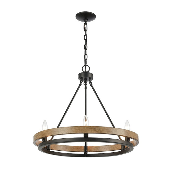 ELK Lighting Ramsey 8-Light Chandelier, Matte Black and Aspen - 75056-6
