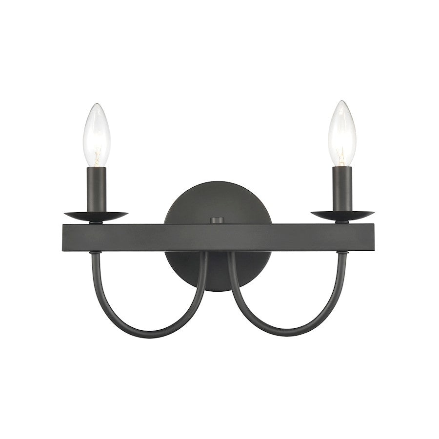 ELK Lighting Williamson 2-Light Vanity Light, Black - 75074-2