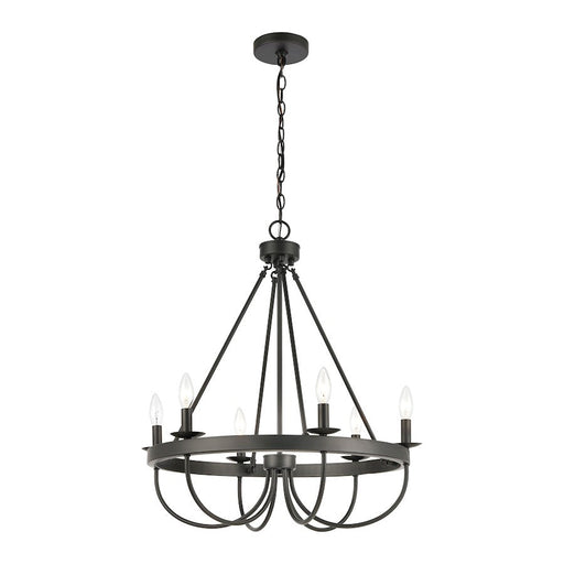 ELK Lighting Williamson 6-Light Chandelier, Black - 75077-6