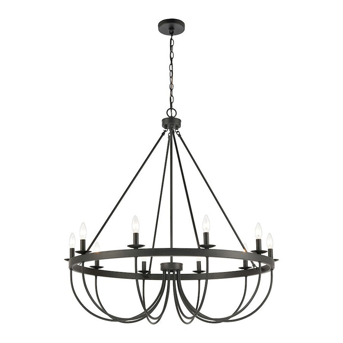 ELK Lighting Williamson 10-Light Chandelier, Black - 75078-10