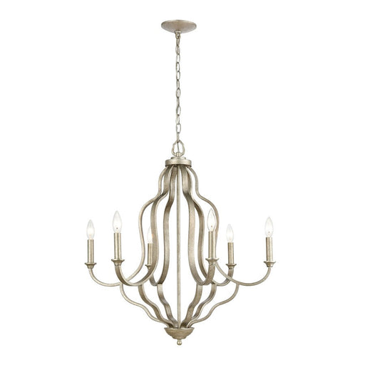 ELK Lighting Lanesboro 6-Light Chandelier, Dusted Silver - 75106-6