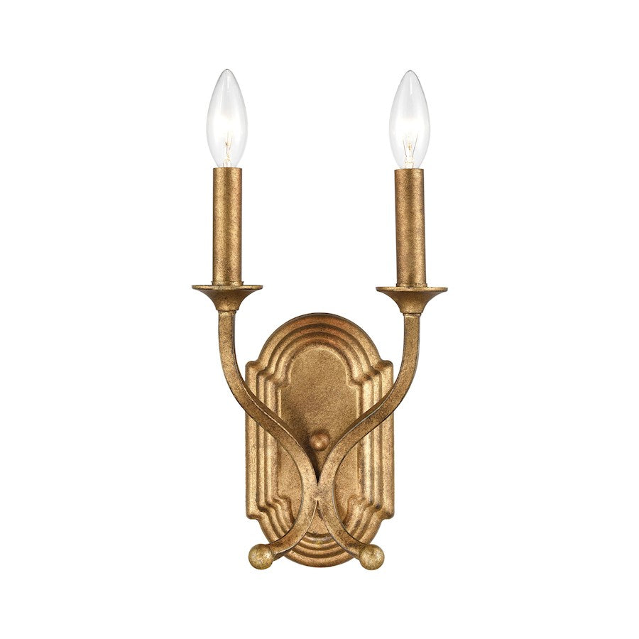 ELK Lighting Wembley 2-Light Sconce, Antique Gold - 75121-2