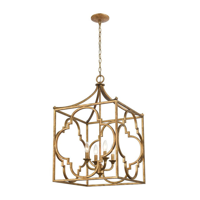 ELK Lighting Wembley 4-Light Chandelier, Antique Gold - 75126-4