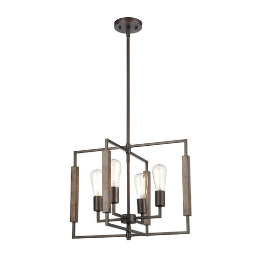 ELK Lighting Zinger 4-Light Chandelier, Oil Rubbed Bronze and Aspen - 75161-4