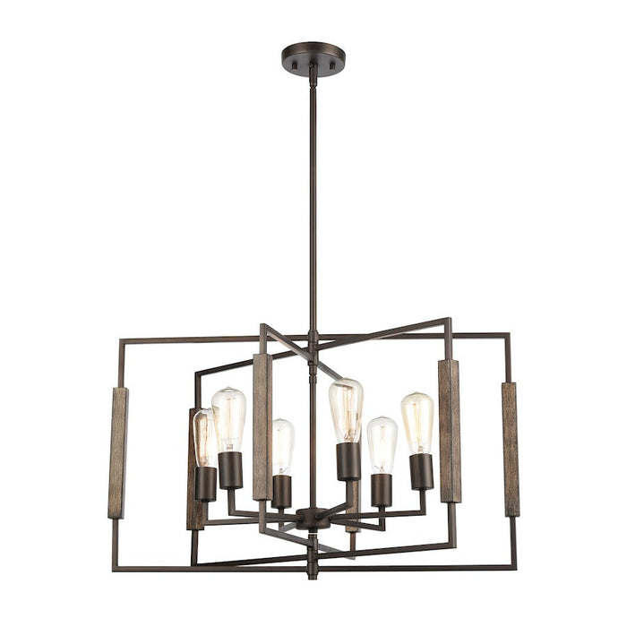 ELK Lighting Zinger 6-Light Chandelier, Oil Rubbed Bronze and Aspen - 75162-6