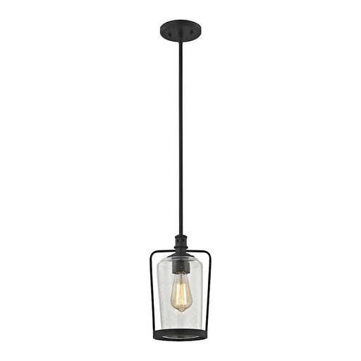 ELK Lighting Hamel 1-Light Mini Pendant, Bronze/Clear Seedy Glass - 81225-1