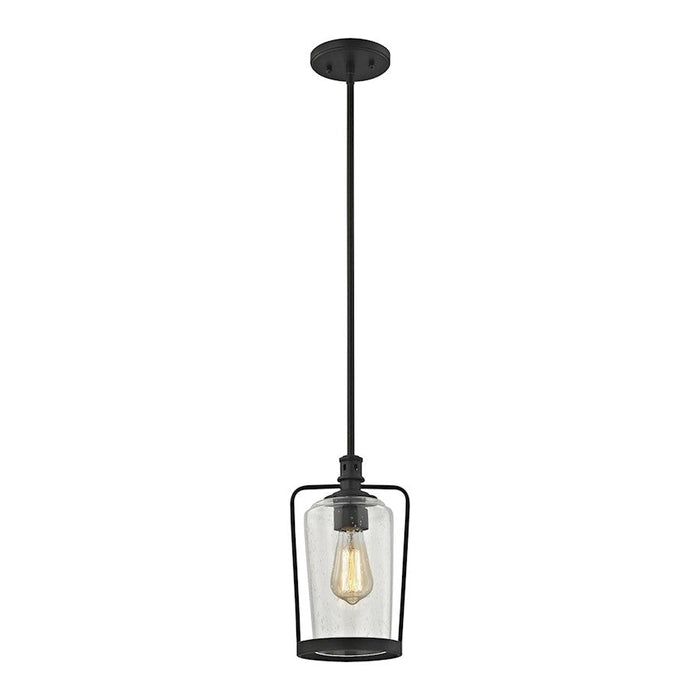 ELK Lighting Hamel 1-Light Mini Pendant, Bronze/Clear Seedy Glass - 81225-1