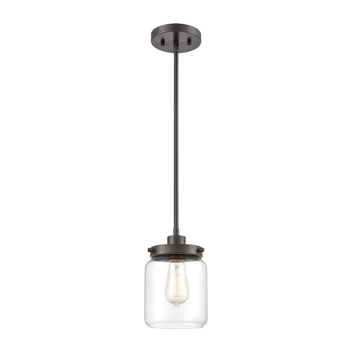 ELK Lighting Mason 1-Light Mini Pendant, Oil Rubbed Bronze/Clear Glass - 85216-1