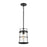 ELK Lighting Kennington 1-Light Mini Pendant, Black/Seedy Glass - 89034-1