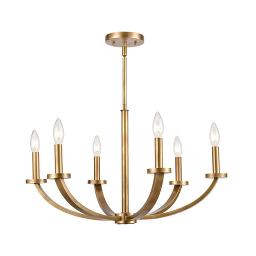 ELK Lighting Erindale 6-Light Chandelier, Natural Brass - 89046-6