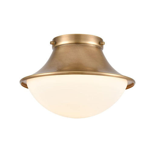 ELK Lighting Matterhorn 1-Light 11" Flush, Natural Brass/Opal White - 89125-1