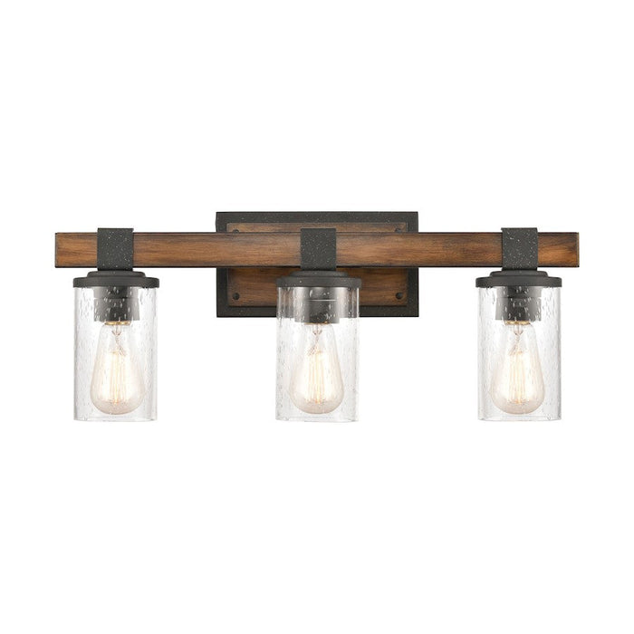 ELK Lighting Crenshaw 3-Light Vanity Light, Ballard Wood/Black/Seedy - 89132-3