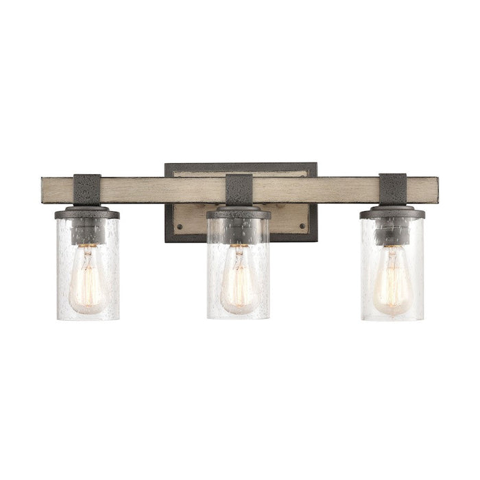 ELK Lighting Crenshaw 3-Light Vanity Light, Iron/Graywood/Seedy - 89142-3