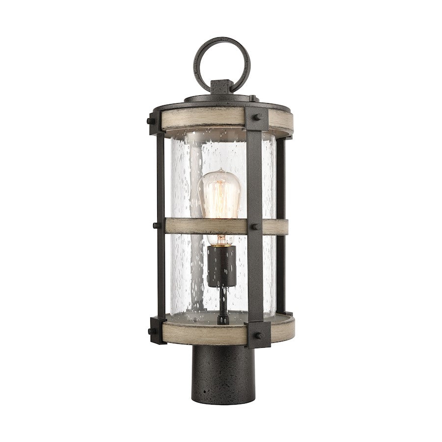 ELK Lighting Crenshaw 1-Light Outdoor Post Mount, Iron Graywood/Seedy - 89148-1