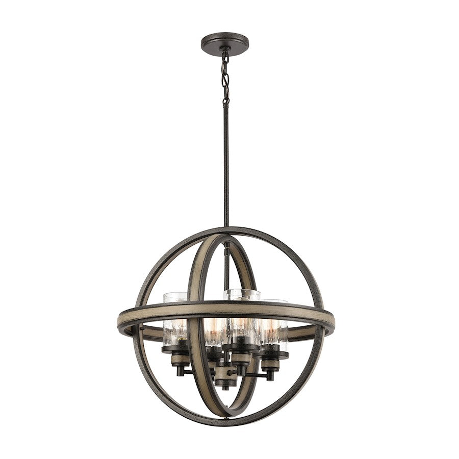 ELK Lighting Beaufort 4-Light Chandelier, Iron/Graywood/Seedy - 89158-4