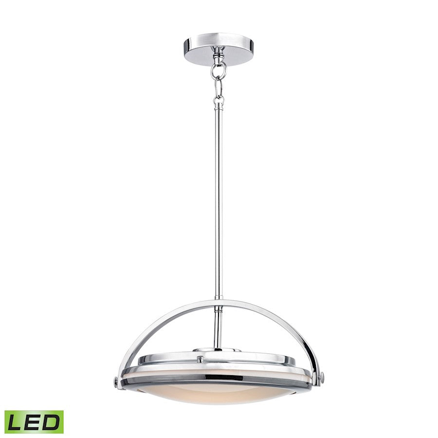 ELK Lighting Quincy 1-Light Pendant, Chrome/White, Integrated LED - LC411-PW-15