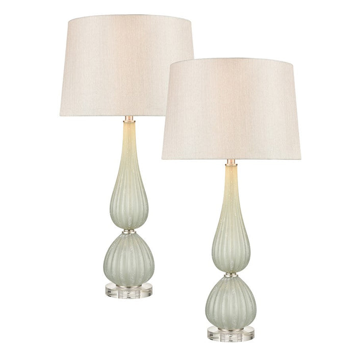 Elk Lighting Mariani 1 Light Table Lamp, Set of 2, Seafoam/White - S0019-8037-S2