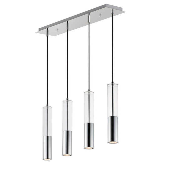 ET2 Lighting Torch LED 4-Light Linear Pendant, Polished Chrome - E11004-24PC