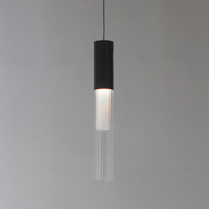 ET2 Lighting Reeds Pendant, Black/Clear Ribbed