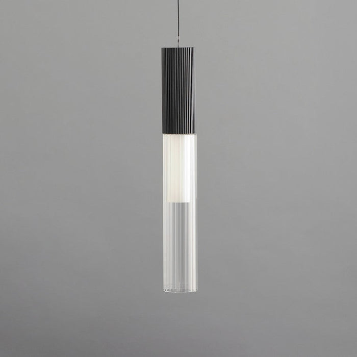 ET2 Lighting Reeds Pendant, Black/Clear Ribbed