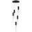 ET2 Lighting Reeds 5 Light Pendant, Black/Clear Ribbed - E11015-144BK