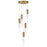 ET2 Lighting Reeds 5 Light LED Pendant, Gold/Clear Ribbed - E11015-144GLD