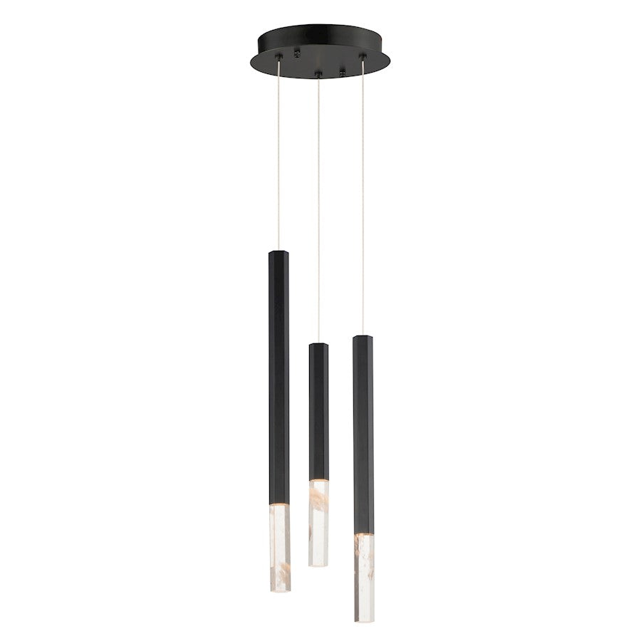 ET2 Lighting Diaphane LED 3-Light Pendant, Black - E11023-95BK