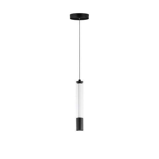 ET2 Lighting Cortex 1 Light 10" Pendant, Black/Clear Ribbed - E11061-144BK