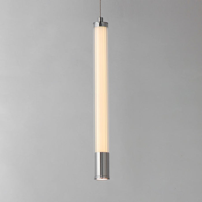 ET2 Lighting Cortex 1Lt LED Pendant, Chrome/Clear Ribbed
