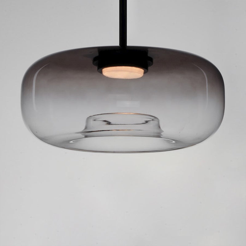 ET2 Lighting Bombona 1Lt 16"X7" LED Pendant, Black/Smoke