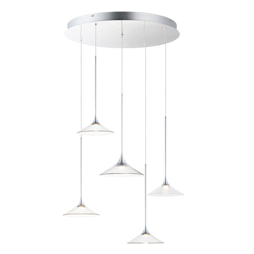 ET2 Lighting Cono 5 Light Pendant, Polished Chrome - E21536-24PC