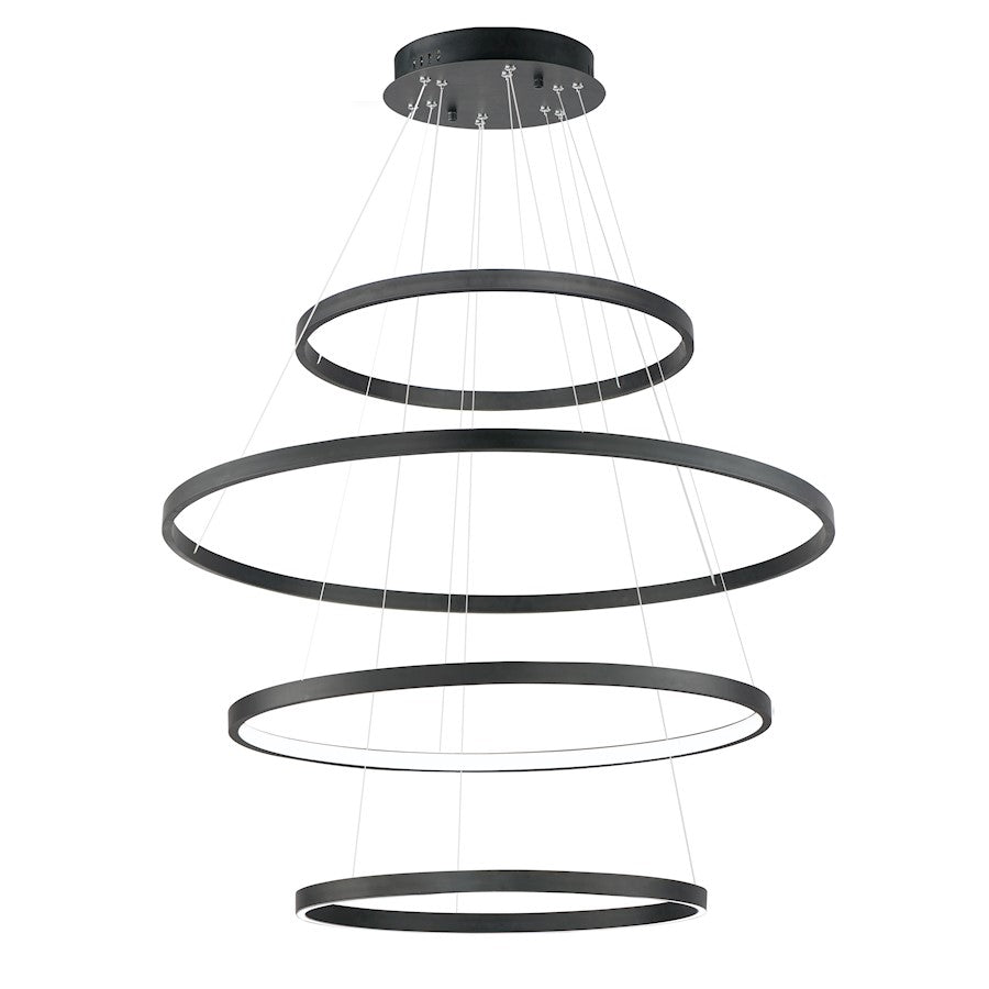 ET2 Lighting Groove 4-Tier LED Pendant, Black - E22729-BK