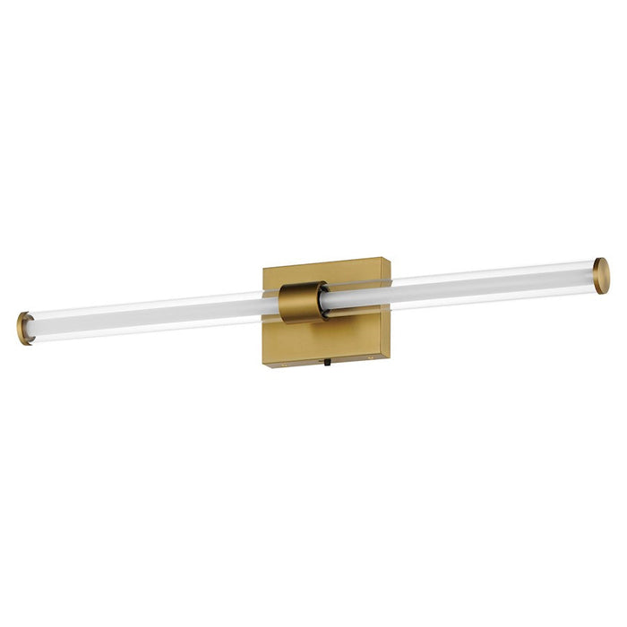 ET2 Lighting Fuse 1Lt 30" LED Wall Sconce, Brass/Clear Ribbed - E23443-144NAB