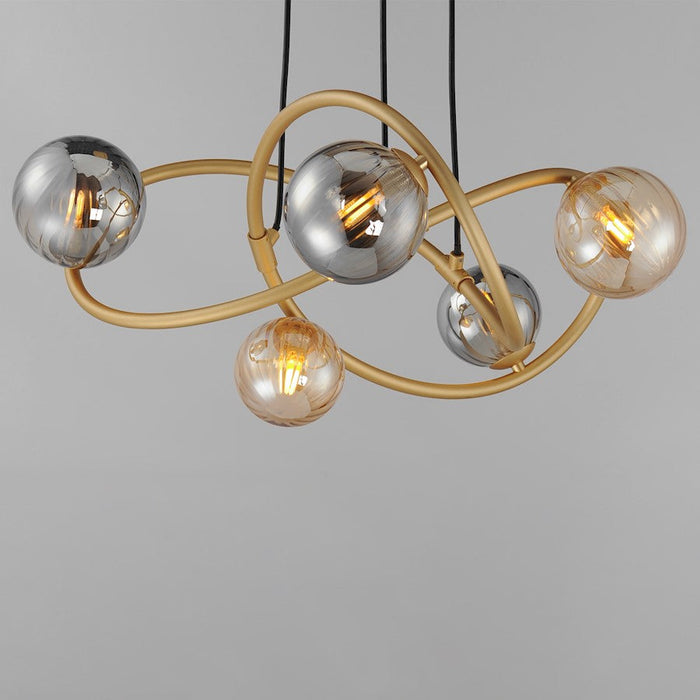 ET2 Lighting Planetary LED Chandelier, Gold/Multi Color