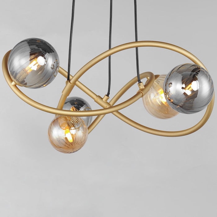 ET2 Lighting Planetary LED Chandelier, Gold/Multi Color