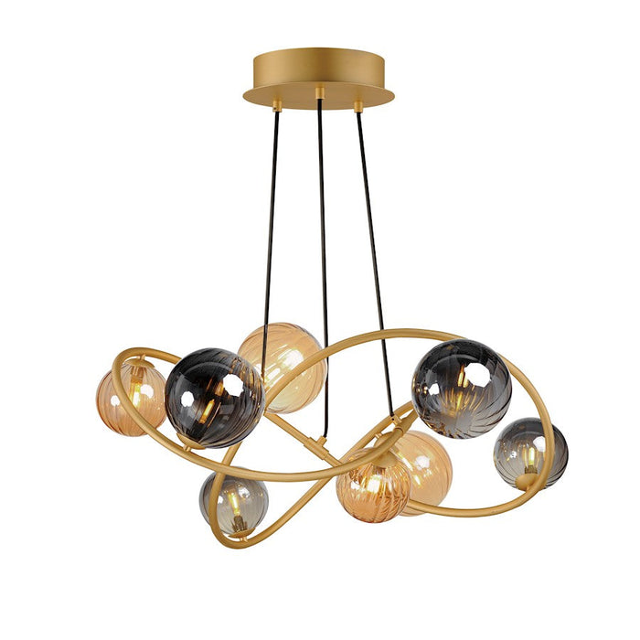 ET2 Lighting Planetary 8 Light LED Chandelier, Gold/Multi Color - E24188-148GLD