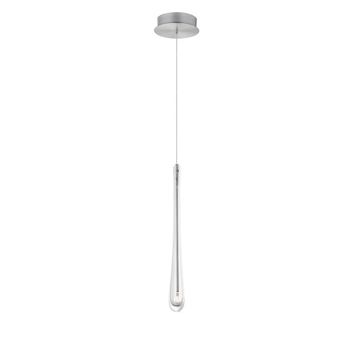 ET2 Lighting Stillo 1 Light Mini Pendant, Nickel/Clear Crystal - E24211-122SN