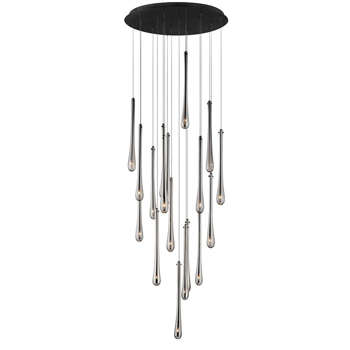 ET2 Lighting Stillo 18 Light Multi-Light Pendant, Black/Smoke - E24219-138BK