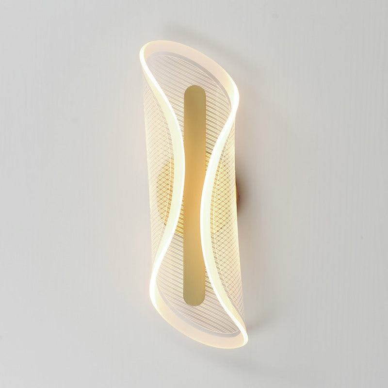 ET2 Lighting Manta 1Lt 17" LED Wall Sconce, Gold/Clear Ribbed