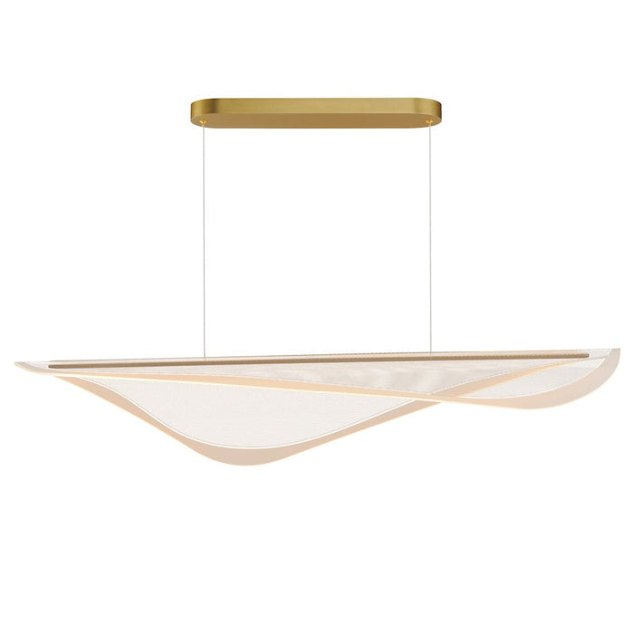 ET2 Lighting Manta 1Lt 47" LED Linear Pendant, Gold/Clear Ribbed - E24714-144GLD