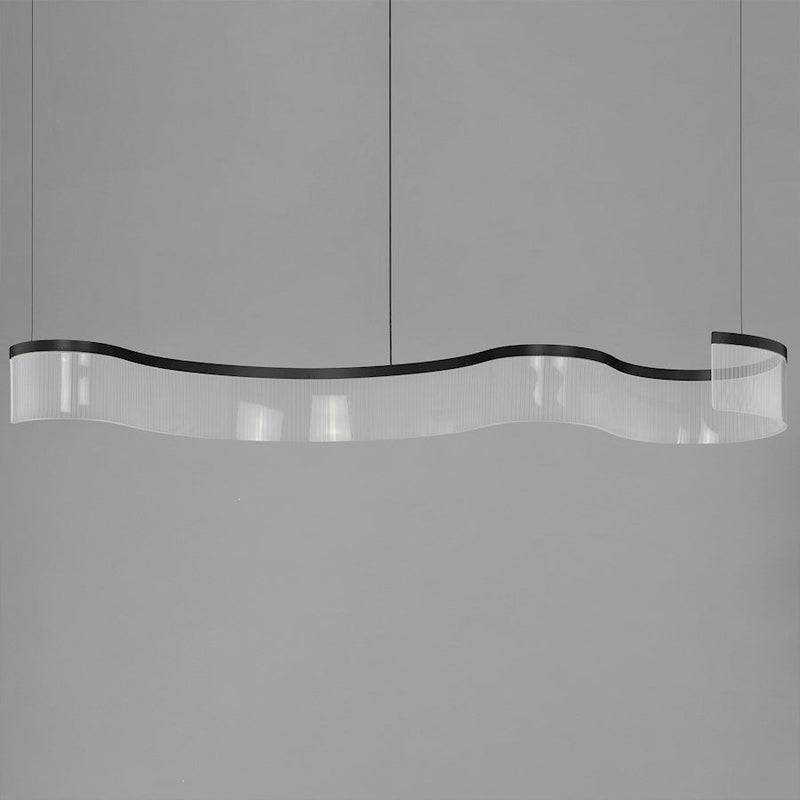 ET2 Lighting Sonata 1Lt 59" LED Pendant, Black/Patterned Acrylic