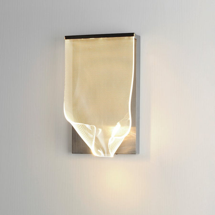 ET2 Lighting Rinkle 1 Light Wall Sconce, Gunmetal/Acrylic