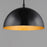 ET2 Lighting Hemisphere 1 Light LED Pendant, Gloss Black/Gold